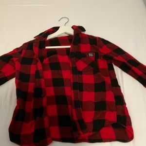 This is a red and black flannel for kids size 12.